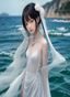 甜宠短剧海报，粉色花园背景男女主角含笑对视